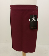 Girl's Trutex School Wrap Skirt 12 Years Burgundy Pleated Button Close Used F1