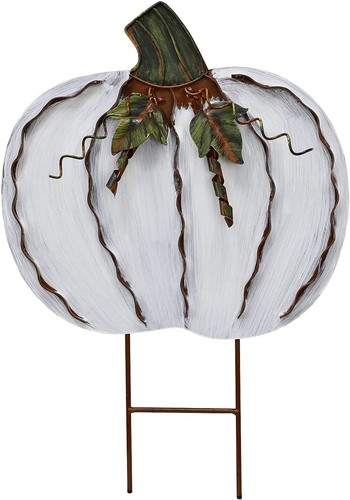 Pumpkin garden stake metal - pumpkin,