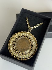 Antique 1901 Indian Head Penny Pendant Necklace – Vintage Coin Jewelry