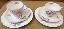 2 Stunning Shelley Wild Flowers 13668 Trios - Cups Saucers & Side Plates