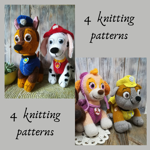 Toys knitting patterns set - knitting,