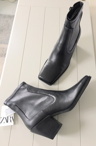 Zara leather square toe cowboy - leather,