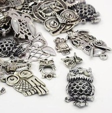 30g tibetan silver owl charms - tibetan,