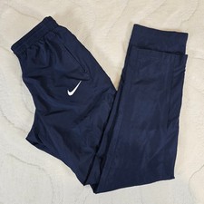 Nike Dri Fit Training Tracksuit Bottoms Men's Small Navy Zipped Pockets Jogging