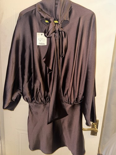 Zara batwing brown satin - zara,