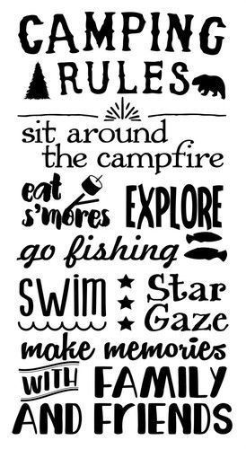Camping rules subway art wall - rules,