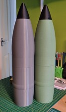 Fake 3D Printed Plastic Inert Howitzer 105mm Shell Round