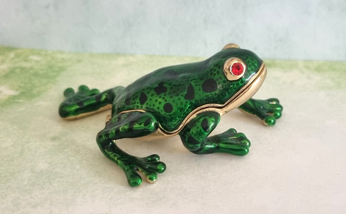 Emerald green enamelled metal - green,