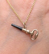 Antique 15k & Steel, Breguet Pocket Watch Key Charm, Circa 1810