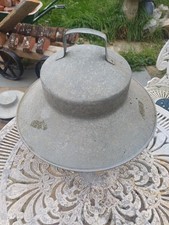 Vintage large Size Galvanised Chicken Feeder Waterer 40 Cm Tall