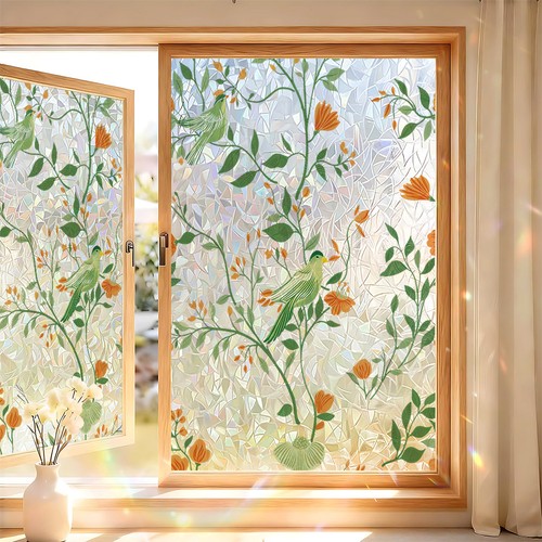 Flower bird frosted window - bird,