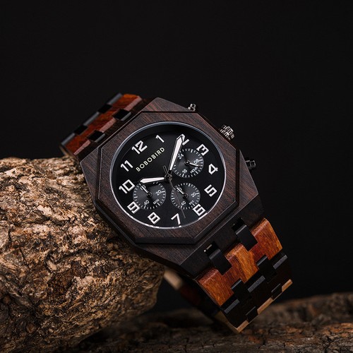 Wooden men watch t92 quartz - t92,