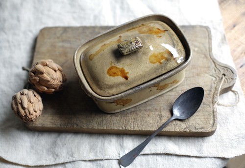 Antique french terrine yellow - terrine,