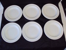 Retro Set of 6 x Italian White 8.75" Dessert / Salad Plates Laveno Ravelli