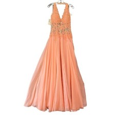 Tony Bowls Le Gala Orange Coral Dress Elegant Maxi Sleeveless NEW $439 Women's 8