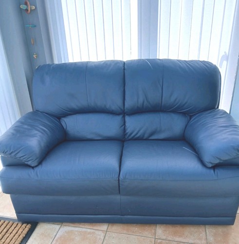 Blue soft italian leather two - blue,