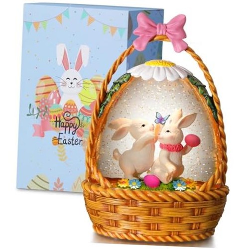 Easter snow globe - snow, bunny