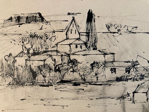 Charcoal drawing cubist - drawing,