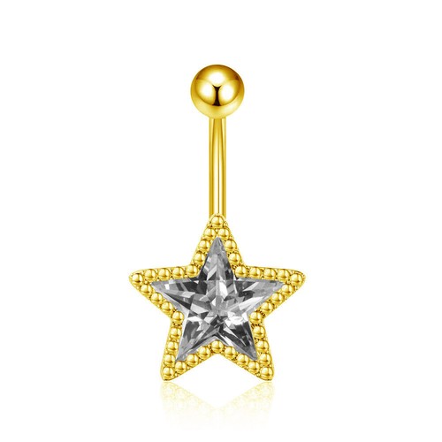 Zircon star navel belly button - belly,