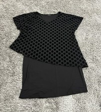 Roman Black Curve Flock Spot Overlay Dress 18 Party Occasion Cruise