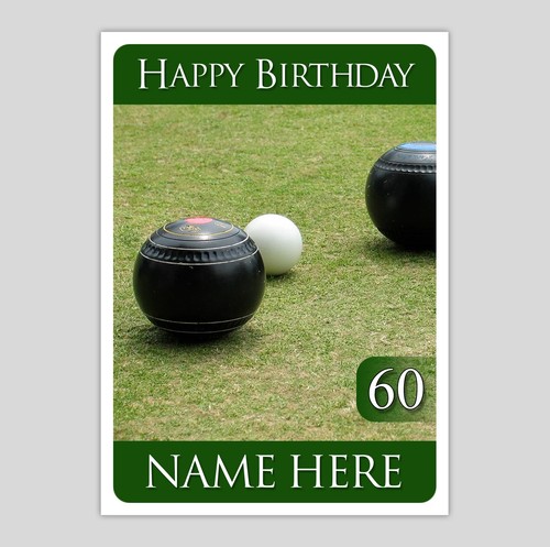 Bowls personalised birthday - bowls, a5