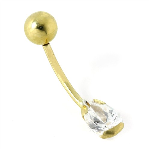 9ct gold crystal pear - gold,