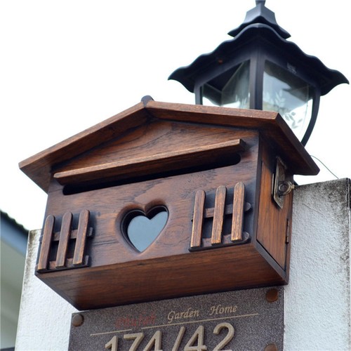 Wooden wall mailbox anti - wooden, anti-theft