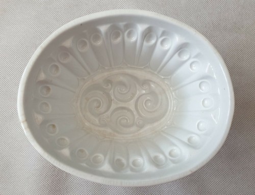 Vintage white ceramic jelly - vintage,