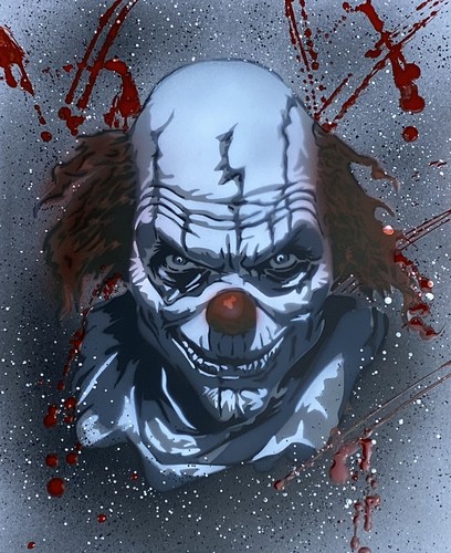 008 evil clown stencil - ts-008,