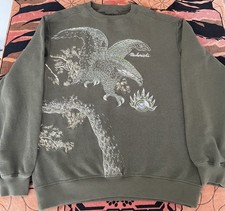 Maharishi Khaki Olive Green Embroidered Rainbow Eagle Crewneck Sweatshirt Size L