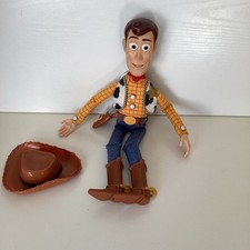 Disney Pixar Thinkway Toy Story Sheriff Woody Pull String Talking Figure + Hat