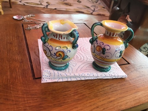 Pair minature urns - pair, of
