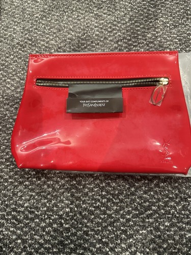 Yvsl red shiny makeup case - case, in