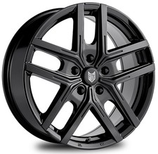 Alloy Wheels 16" Fox WX5 Black Gloss For Mercedes C-Class [W203] 00-07