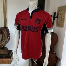 Scotland Rugby Union Away Shirt 2014/2015 - Macron Jersey Red Large Top 