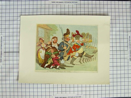 Original old vintage print - old,