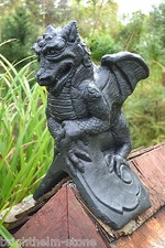Black dragon roof finial half round or 90° angled Ridge tile stone St. George