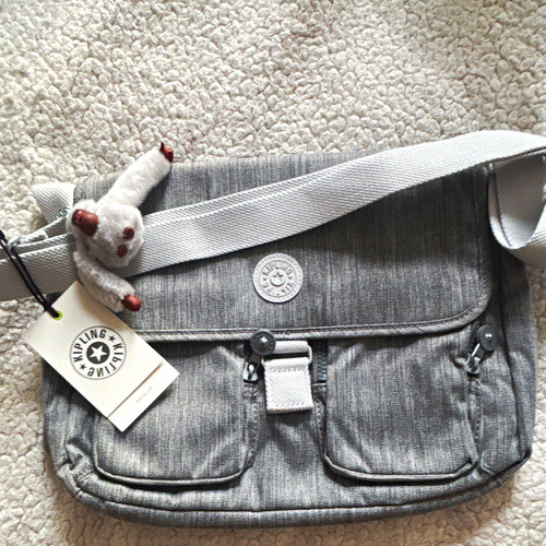 Kipling grey nylon zip - kipling,