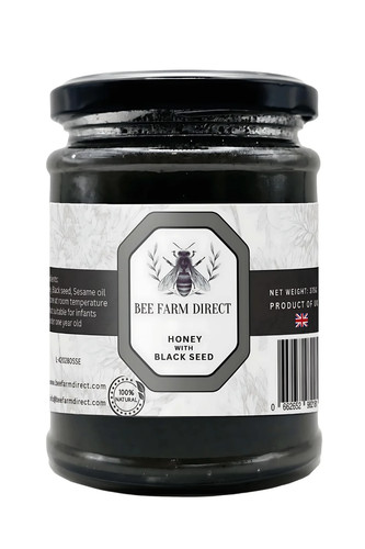 Honey with black seed bee - honey, seed,