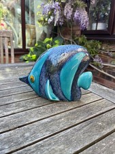 Fish figurine ceramic - fish, aqua