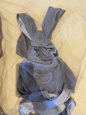 Caboo Close Baby Sling Carrier Organic Cotton, Grey, 5lb-32lb with zip pocket 