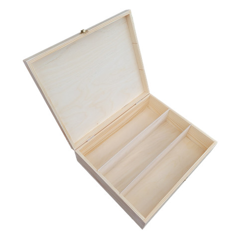 Wooden box for three - box, bottles