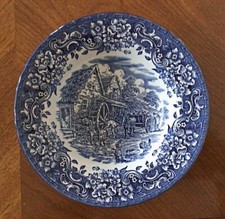 VTG 17th Cent Eng Ironstone Royal Tudor Ware WN Mellor Rim Soup Bowl Millor Blue