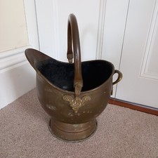 Vintage brass coal bucket