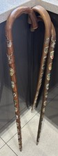 Vintage German Wooden Hiking Sticks X 3