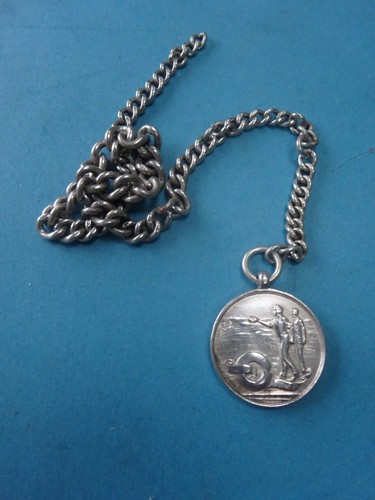 Rare silver quoiting - fob, medal