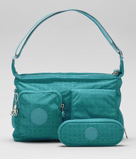 Kipling Kitty Premium Large Shoulder Bag and Pouch Set - Caiman Em Green RRP £77