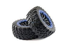 King Motor X59029-b KM X2 Wheel Complete - Blue beadlocks - Pair 1/5th RC