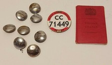 Bus drivers badge, Driving licence & Crossville buttons vintage  loc a4