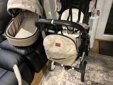 3-in-1 Baby Travel System Pram/Pushchair with Carrycot – Beige & Black